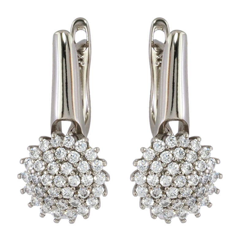 Сережки Xuping Родій англійський замок Інкрустація цирконієм фото №1