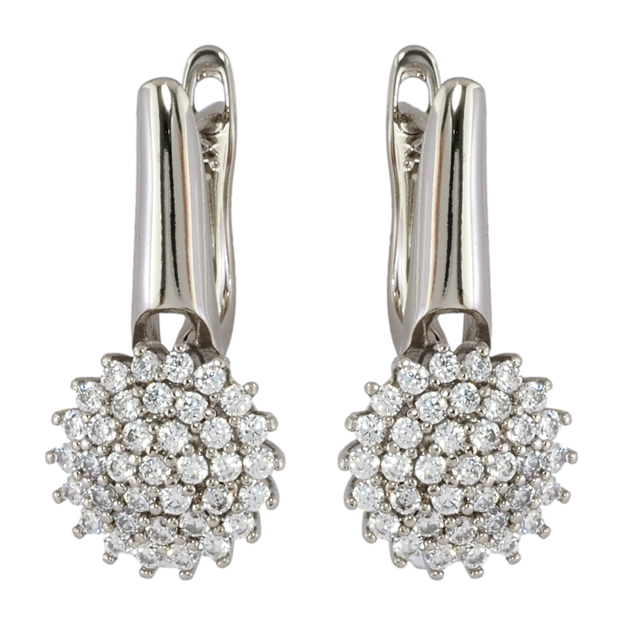 Сережки Xuping Родій англійський замок Інкрустація цирконієм фото №1