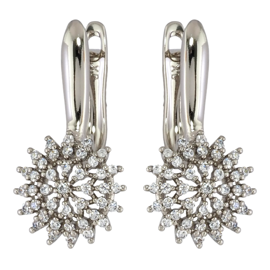 Сережки Xuping Родій англійський замок Квіточки з цирконієм фото №1