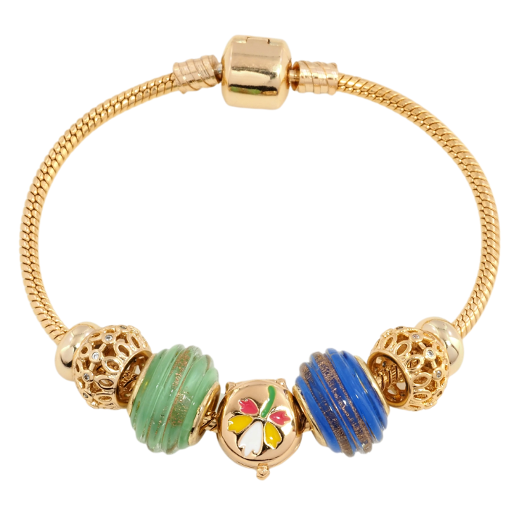 Браслет Xuping Позолота 18K У стилі Pandora Ювелірний шнур з намистинами довжина 18см х 3мм фото №17