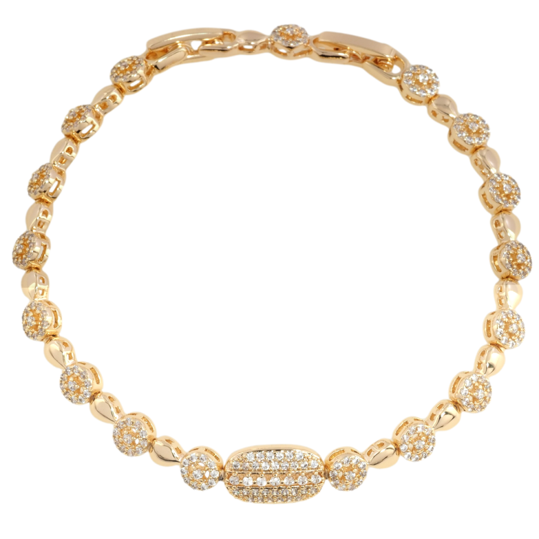 Браслет Xuping M&L Колір 18К Інкрустація цирконієм довжина з доп. замком 17,19см х 3-5мм фото №3