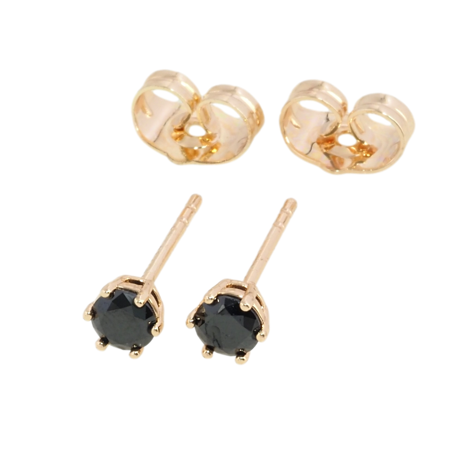 Серьги Xuping M&L Цвет 18K пусеты Черные фианиты в 6-ти крапановой оправе ø 4мм фото №1