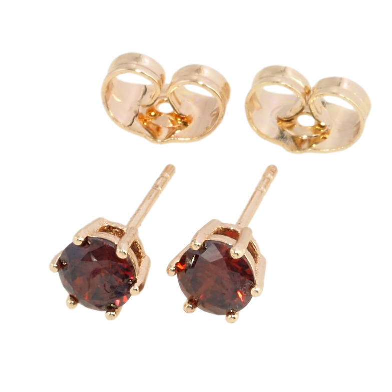 Серьги Xuping M&L Цвет 18K пусеты Красные фианиты в 6-ти крапановой оправе ø 5мм фото №1