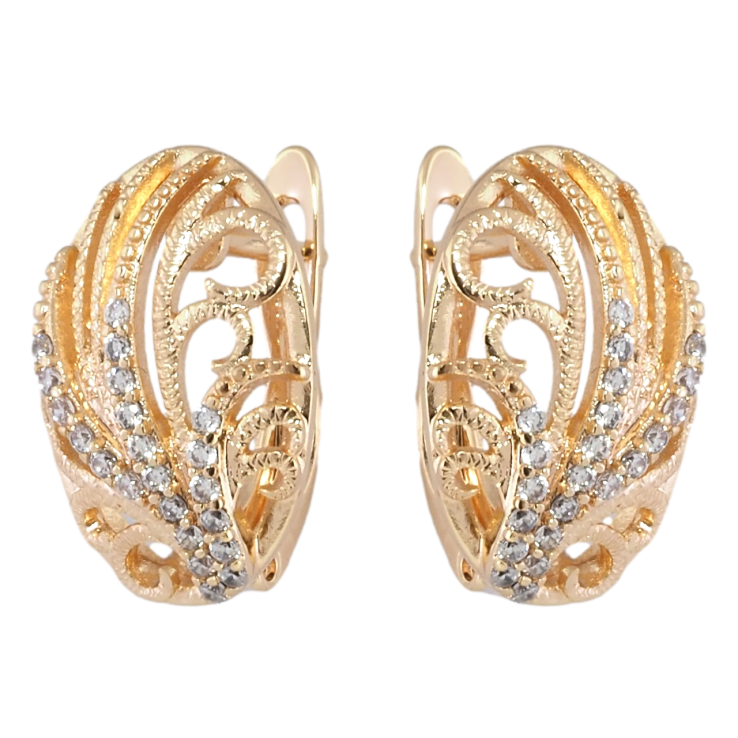 Серьги Xuping M&L Цвет 18K английский замок Декоративный узор с цирконием фото №24