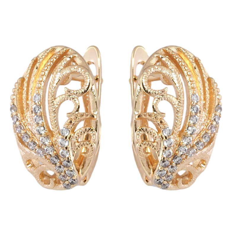 Серьги Xuping M&L Цвет 18K английский замок Декоративный узор с цирконием фото №1
