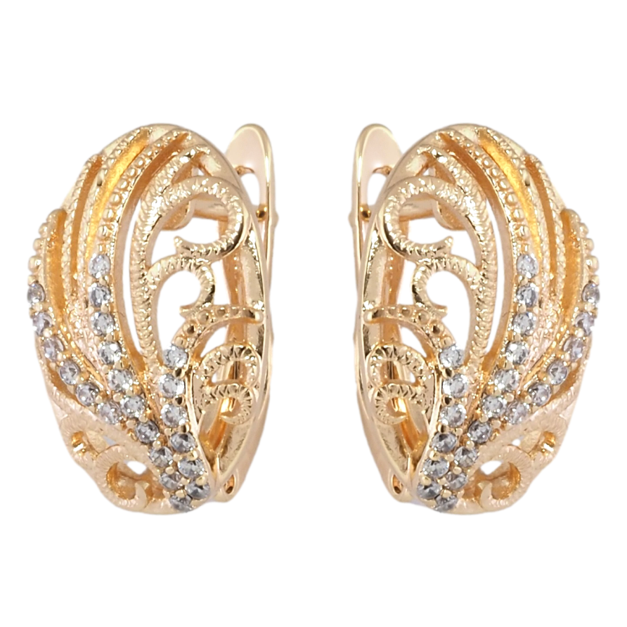Серьги Xuping M&L Цвет 18K английский замок Декоративный узор с цирконием фото №1