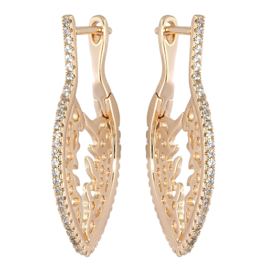 Серьги Xuping M&L Цвет 18K английский замок Боковой резной орнамент с дорожками циркония фото №1