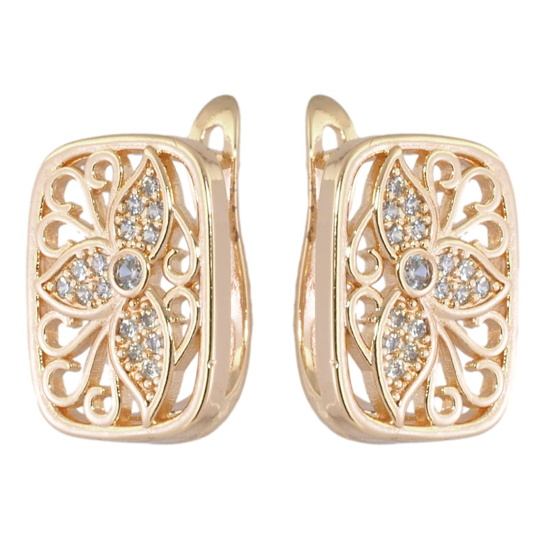 Серьги Xuping M&L Цвет 18K английский замок Цветочный узор с инкрустацией цирконием фото №6
