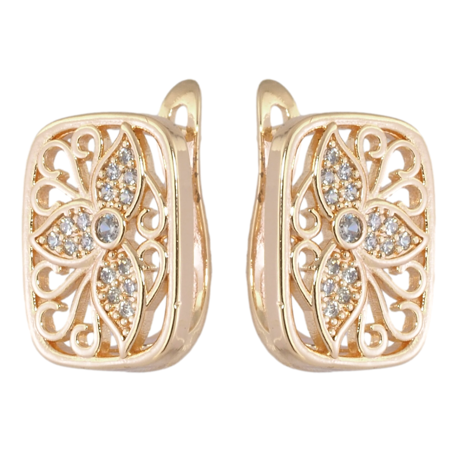 Серьги Xuping M&L Цвет 18K английский замок Цветочный узор с инкрустацией цирконием фото №1