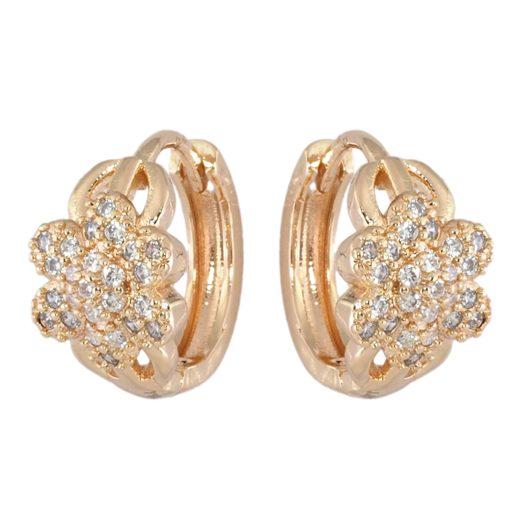 Серьги Xuping M&L Цвет 18K колечки Цветочки с цирконием фото №20