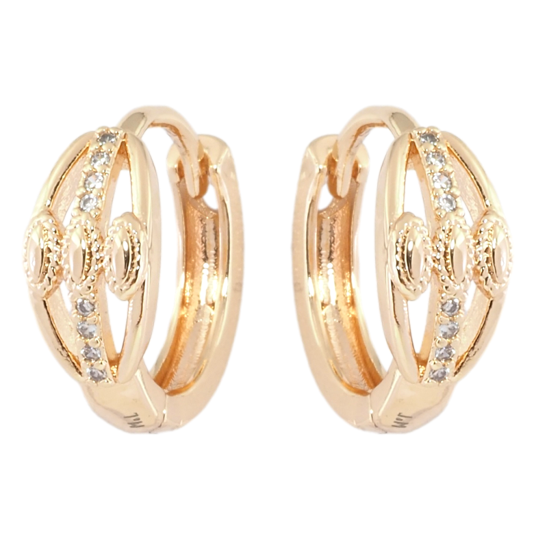 Серьги Xuping M&L Цвет 18K колечки Декоративный узор с цирконием фото №1