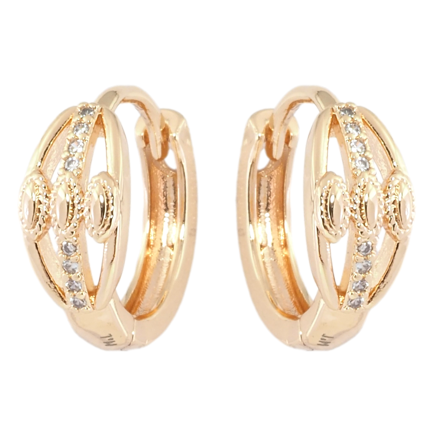 Серьги Xuping M&L Цвет 18K колечки Декоративный узор с цирконием фото №1