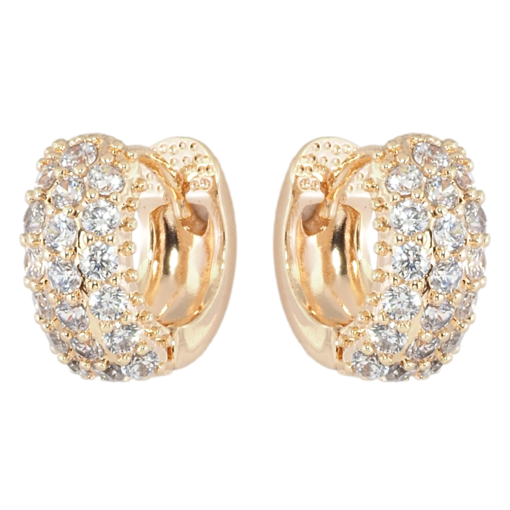 Сережки Xuping M&L Колір 18K колечка Візерунок з інкрустацією цирконієм фото №2