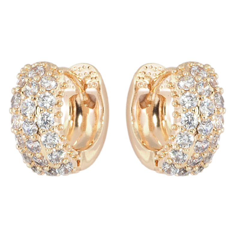 Сережки Xuping M&L Колір 18K колечка Візерунок з інкрустацією цирконієм фото №1