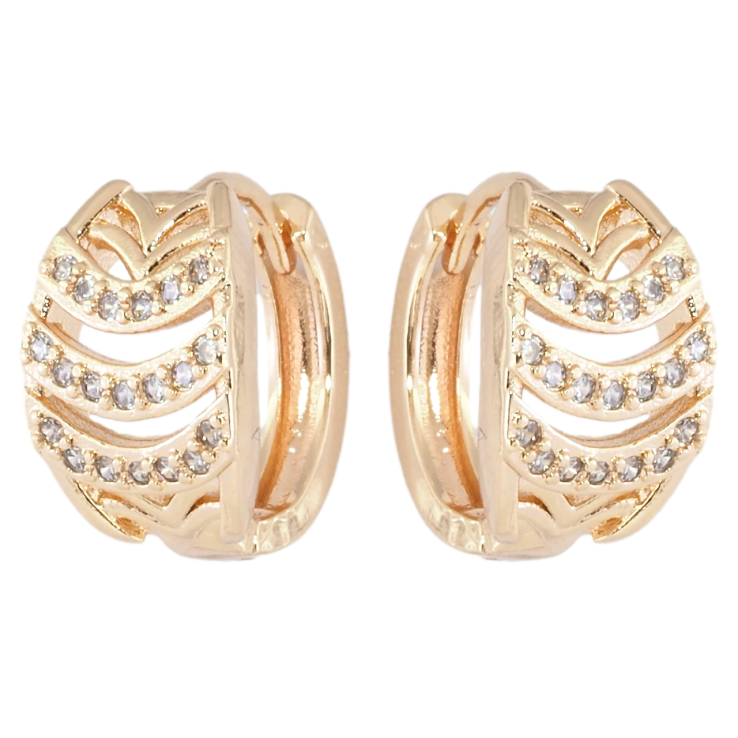 Серьги Xuping M&L Цвет 18K колечки Декоративный узор с цирконием фото №20