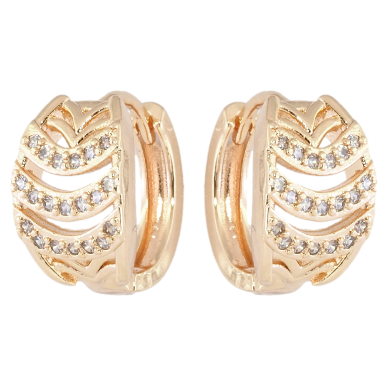 Сережки Xuping M&L Колір 18K колечка Декоративний візерунок з цирконієм фото №1