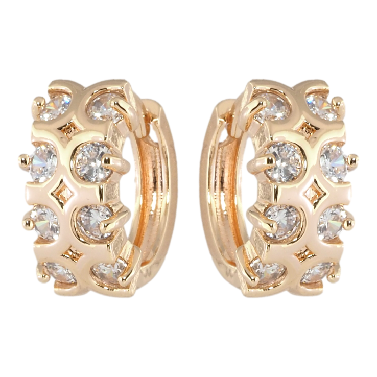 Серьги Xuping M&L Цвет 18K колечки Декоративный узор с цирконием фото №21