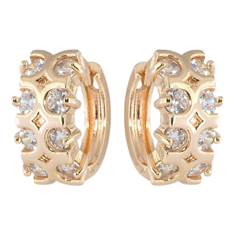 Серьги Xuping M&L Цвет 18K колечки Декоративный узор с цирконием фото №1