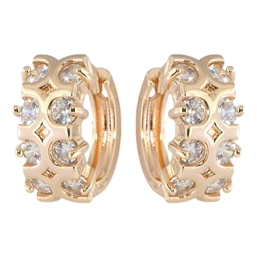 Серьги Xuping M&L Цвет 18K колечки Декоративный узор с цирконием фото №1