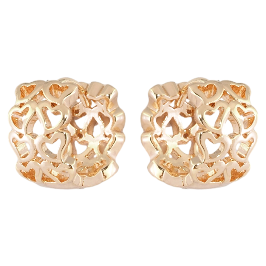 Серьги Xuping M&L Цвет 18K колечки Сердечки фото №1