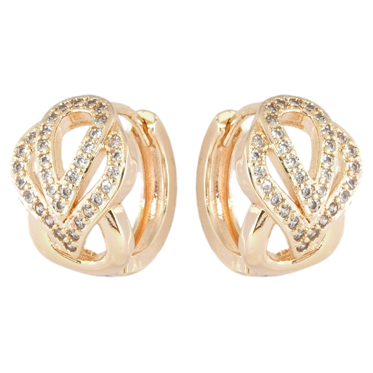 Серьги Xuping M&L Цвет 18K колечки Узор с цирконием фото №6