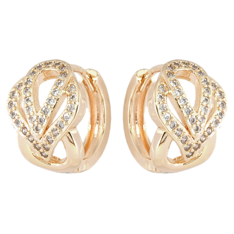 Серьги Xuping M&L Цвет 18K колечки Узор с цирконием фото №1