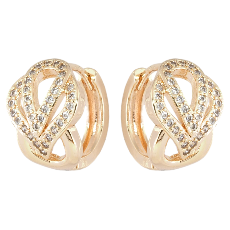 Серьги Xuping M&L Цвет 18K колечки Узор с цирконием фото №1