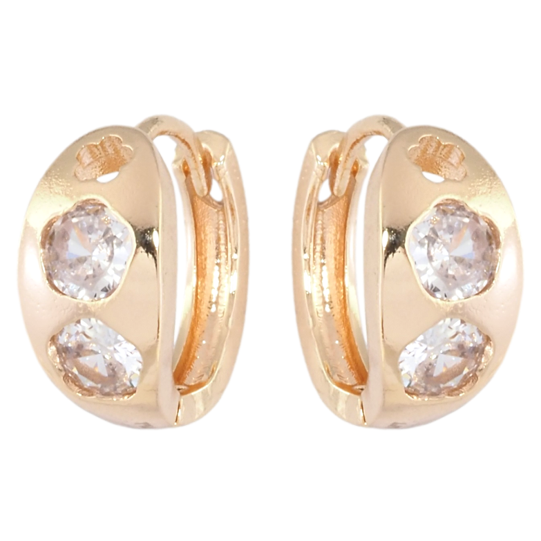 Сережки Xuping M&L Колір 18K колечка Квітковий візерунок з кристалами фото №4