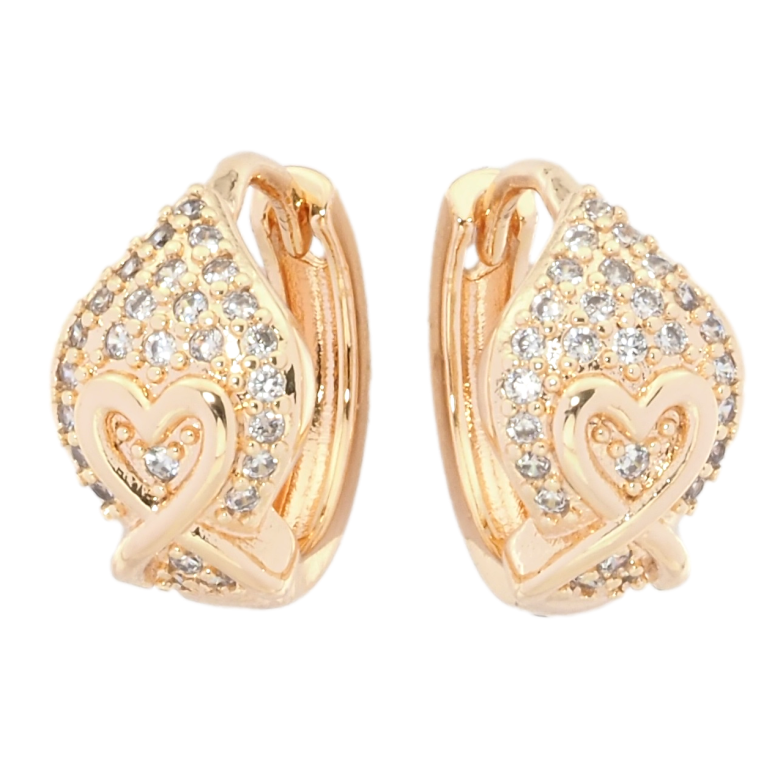 Серьги Xuping M&L Цвет 18K колечки Декоративный узор с инкрустацией цирконием фото №1