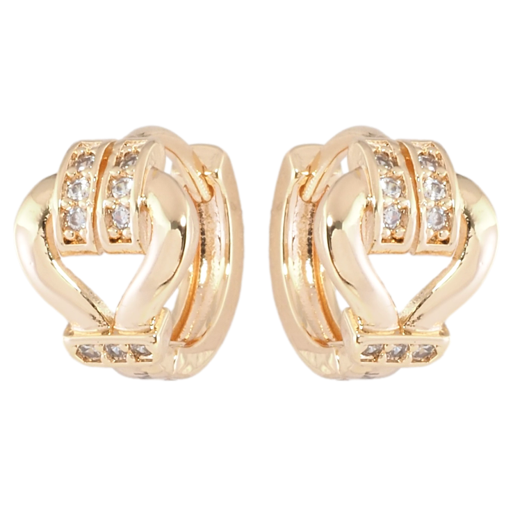 Серьги Xuping M&L Цвет 18K колечки Узор с цирконием фото №7