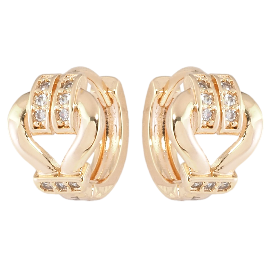 Серьги Xuping M&L Цвет 18K колечки Узор с цирконием фото №1