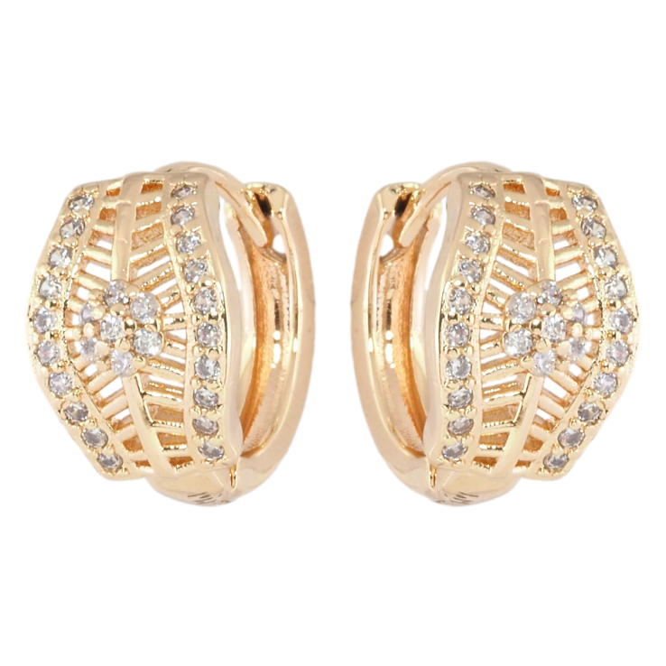 Серьги Xuping M&L Цвет 18K колечки Резной узор с цирконием фото №17