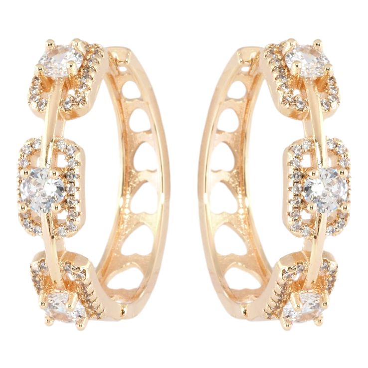 Серьги Xuping M&L Цвет 18K колечки Инкрустация цирконием фото №21