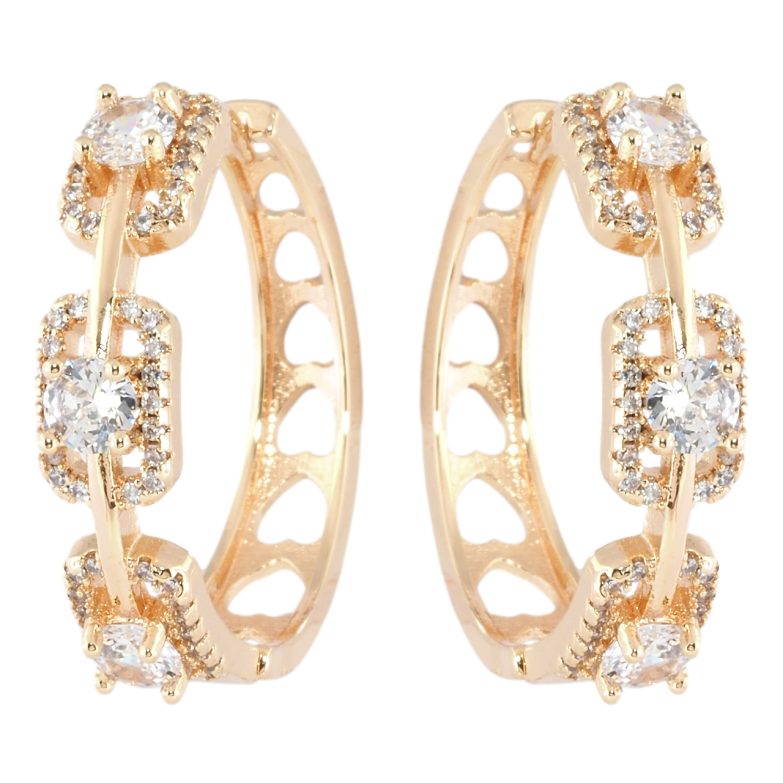 Сережки Xuping M&L Колір 18K колечка Инкрустация цирконием фото №1