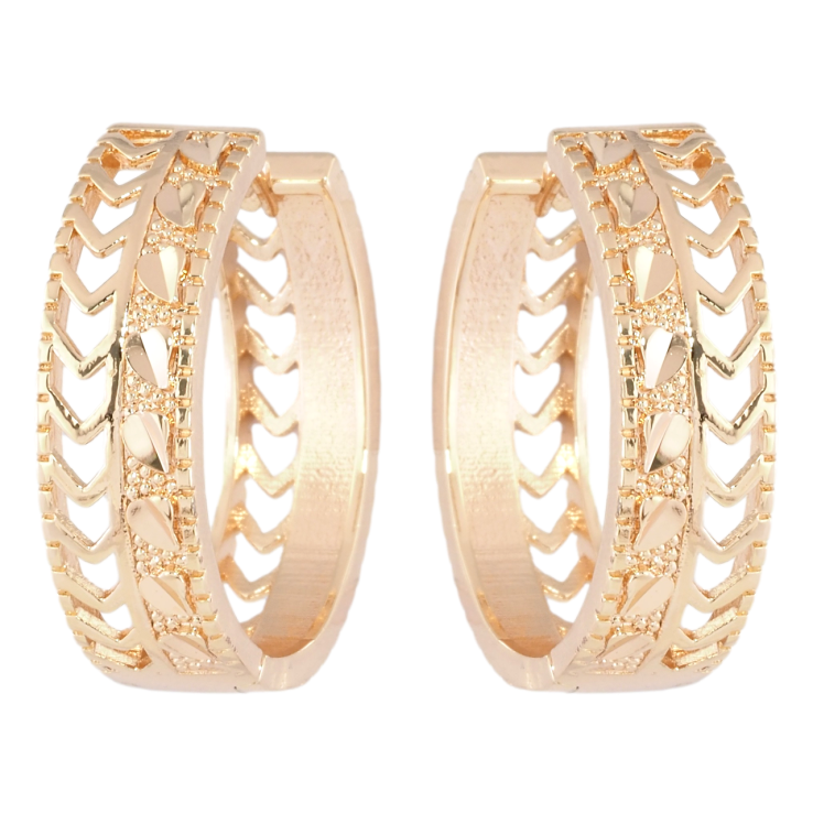 Серьги Xuping M&L Цвет 18K колечки Декоративный резной орнамент фото №22