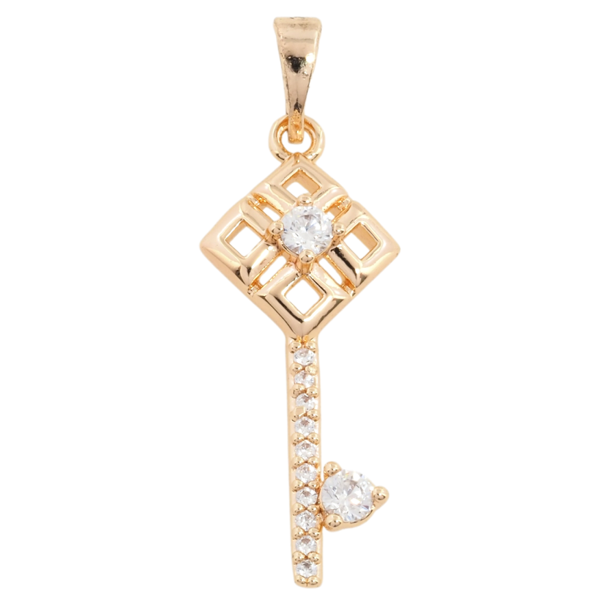 Кулон Xuping M&L Колір 18К Ключик з цирконієм для ланцюжка до 5мм фото №1 Кулон Xuping M&L Колір 18К Ключик з цирконієм для ланцюжка до 5мм фото №1