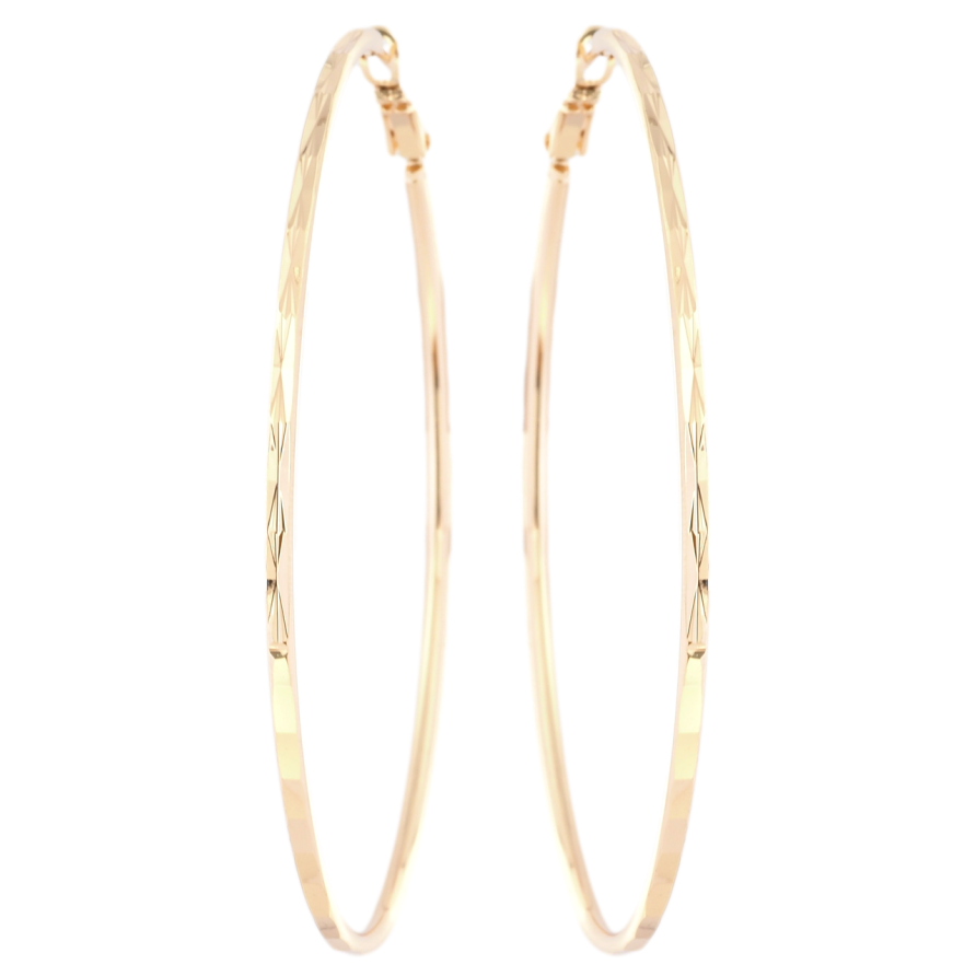 Сережки Xuping M&L Колір 18K кільця (конго) Декоративний візерунок ø 7см фото №1