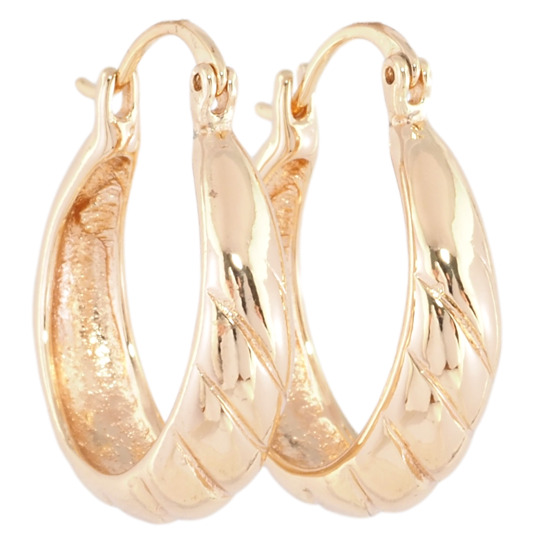 Сережки Xuping M&L Колір 18K замок-шпилька Декоративні кільця з візерунком ø 2.3см, на один бік фото №4