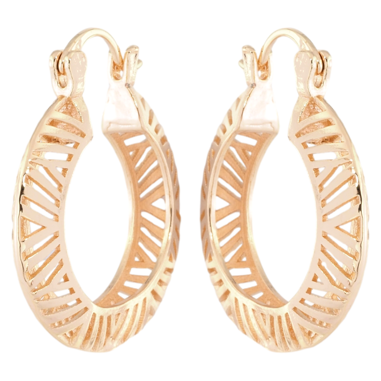 Сережки Xuping M&L Колір 18K замок-шпилька Декоративний різьблений візерунок ø 2.5см фото №5