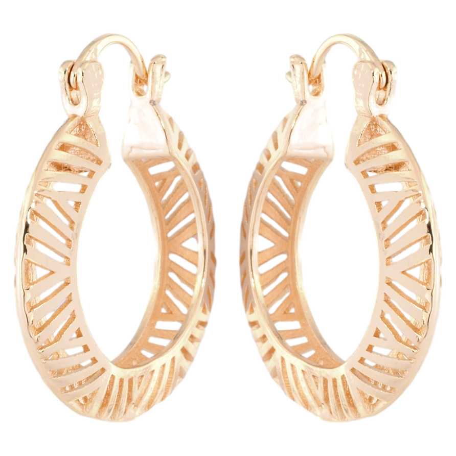 Серьги Xuping M&L Цвет 18K замок-булавка Декоративный резной узор ø 2.5см фото №1