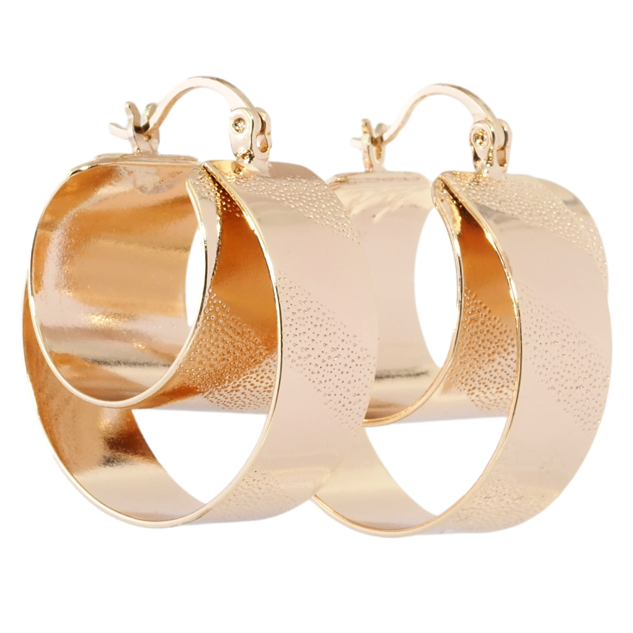 Серьги Xuping M&L Цвет 18K замок-булавка Двойные широкие кольца ø 2.5см фото №1