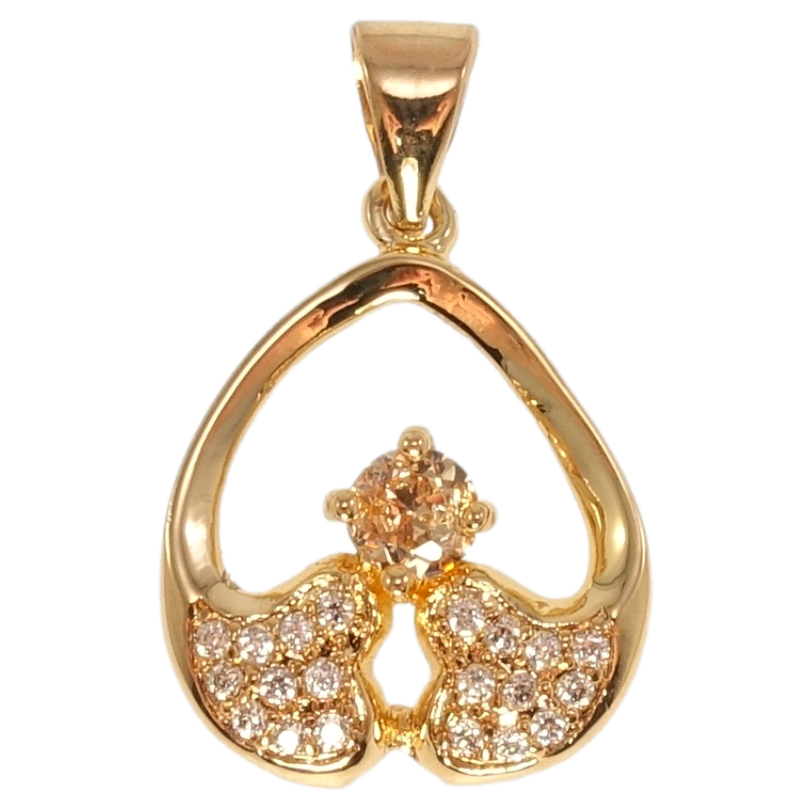 Кулон Fallon Позолота 18K Перевернене серце з цирконієм фото №1