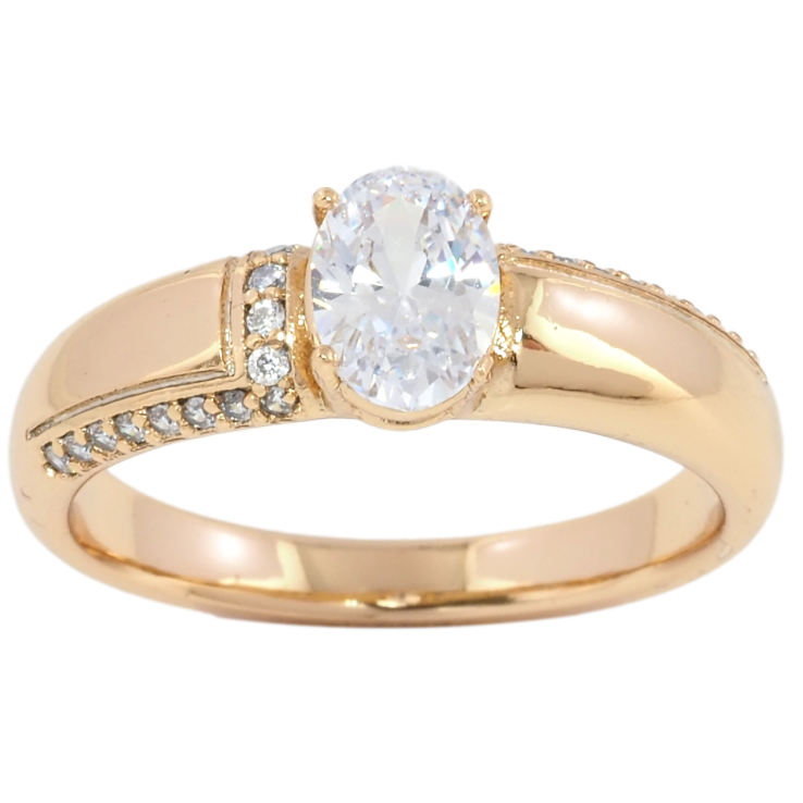 Кольцо Xuping Позолота 18K Фианит с узором цирконием фото №22