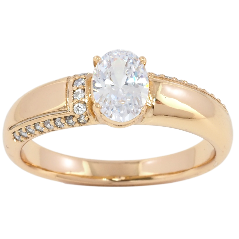 Кольцо Xuping Позолота 18K Фианит с узором цирконием фото №1