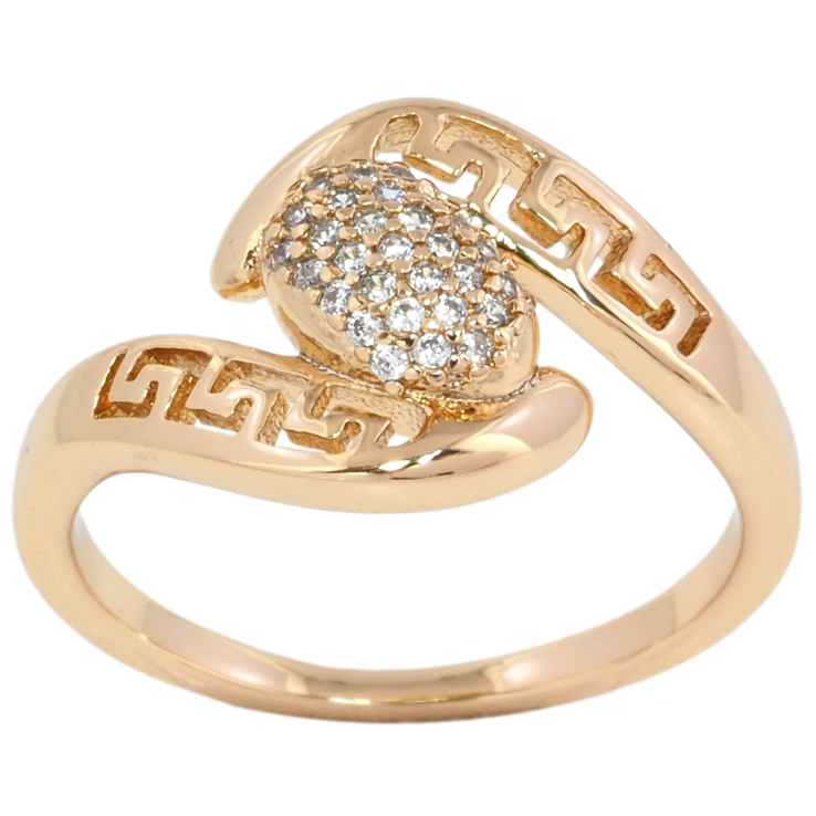 Кольцо Xuping Позолота 18K Инкрустация цирконием и греческий узор фото №25