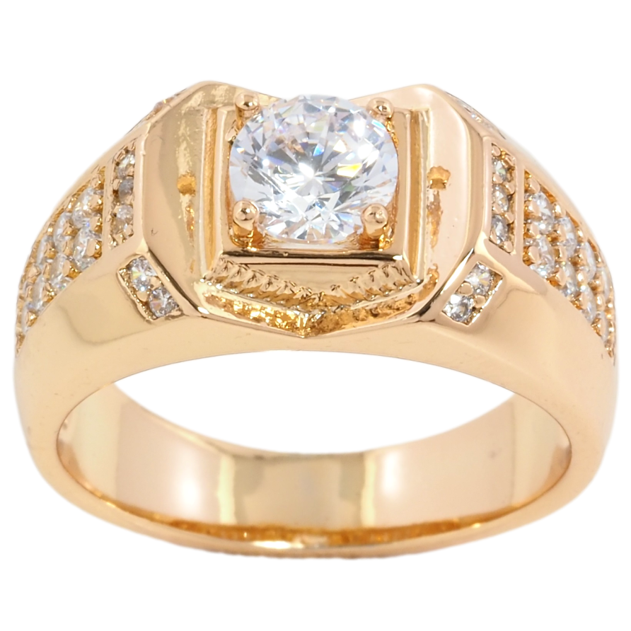 Перстень Xuping Позолота 18K Вставка фіаніт з інкрустацією цирконієм фото №1