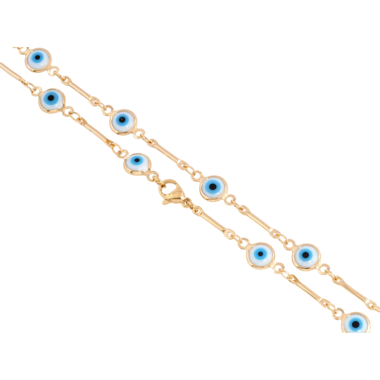Цепочка Xuping Позолота 18K Вставка Оберег Глаз Фатимы длина 46см х 1.5мм фото №15