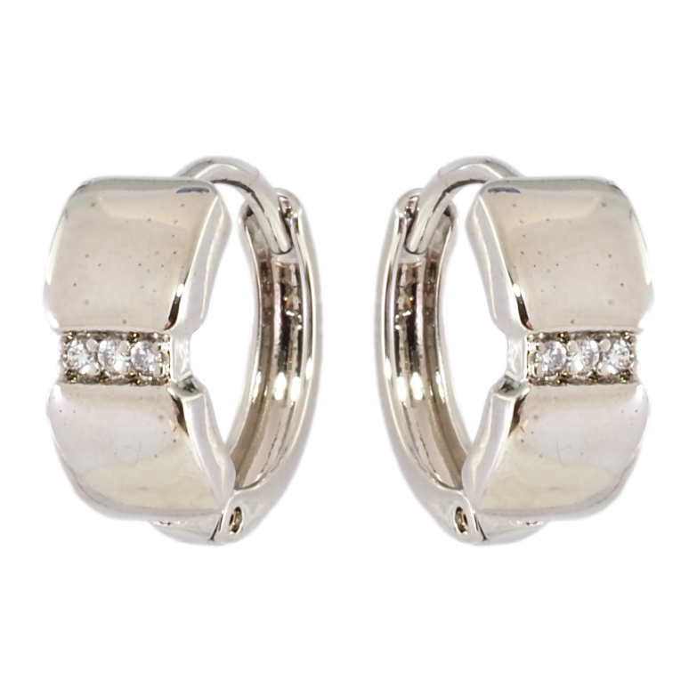 Серьги Xuping Родий колечки Узор с цирконием фото №5