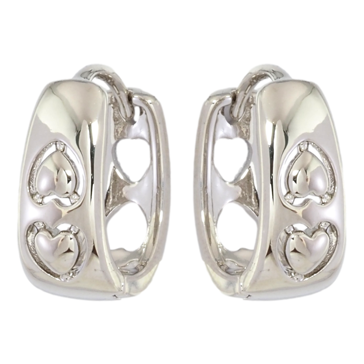 Серьги Xuping Родий колечки Узор сердечки фото №18