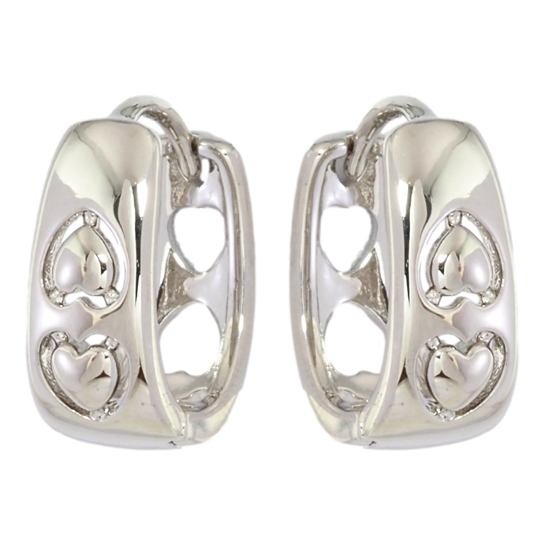 Серьги Xuping Родий колечки Узор сердечки фото №1